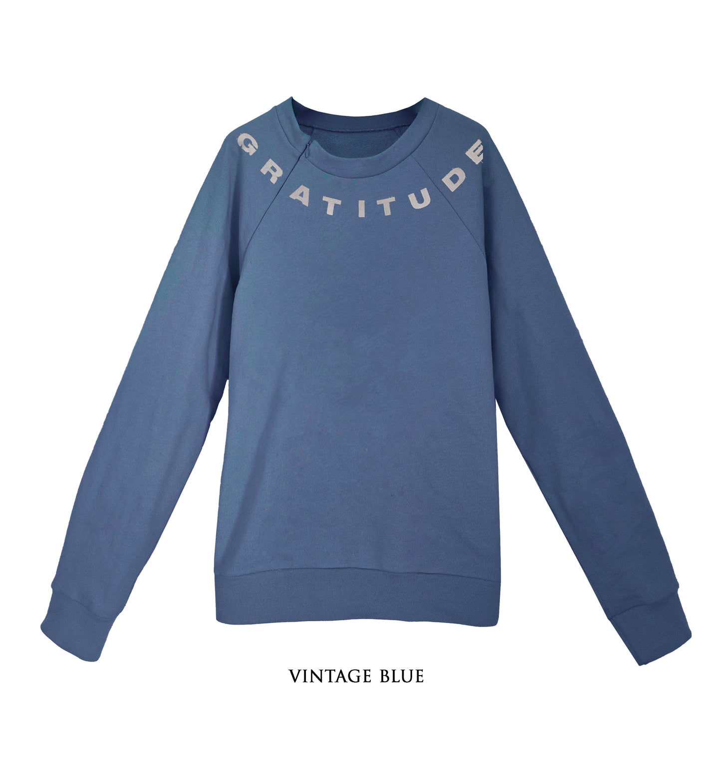 '360 GRATITUDE' Organic Cotton Sweatshirt with optional concealed zipper for port access