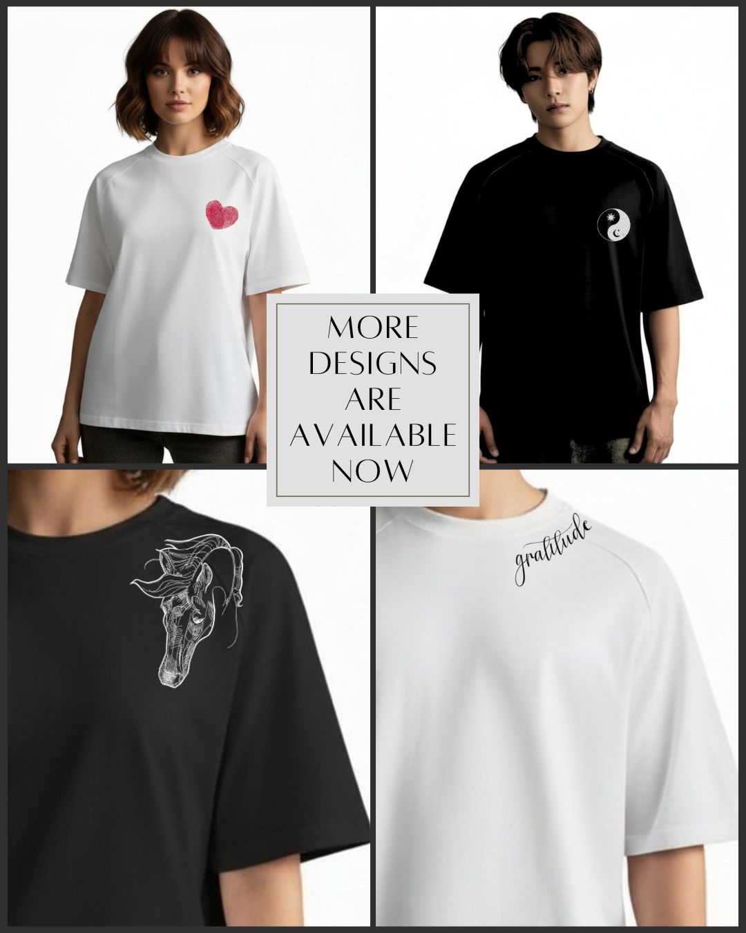 'Heart' Organic Cotton T-Shirt with concealed zipper for Chemo port access