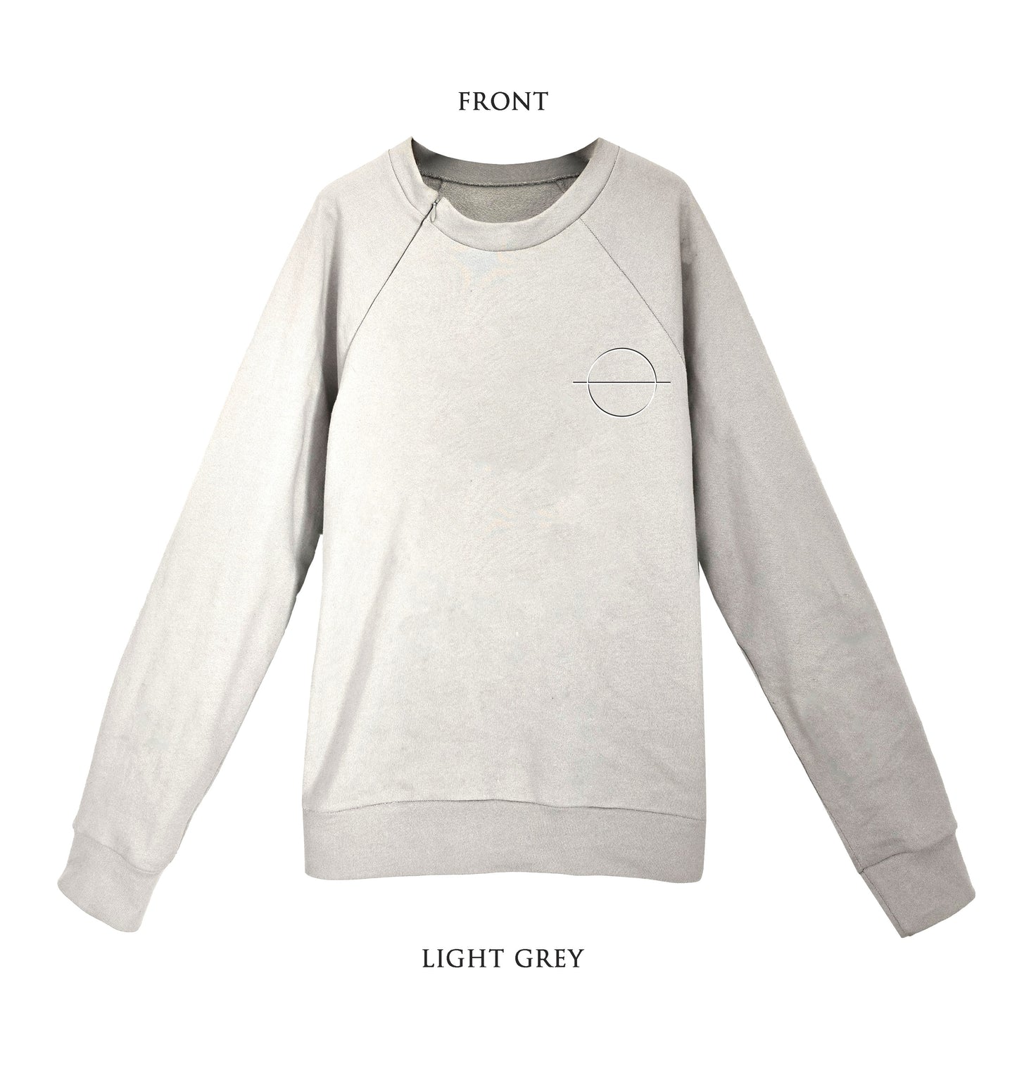 'BE the SUN' Organic Cotton Sweatshirt with optional concealed zipper for port access