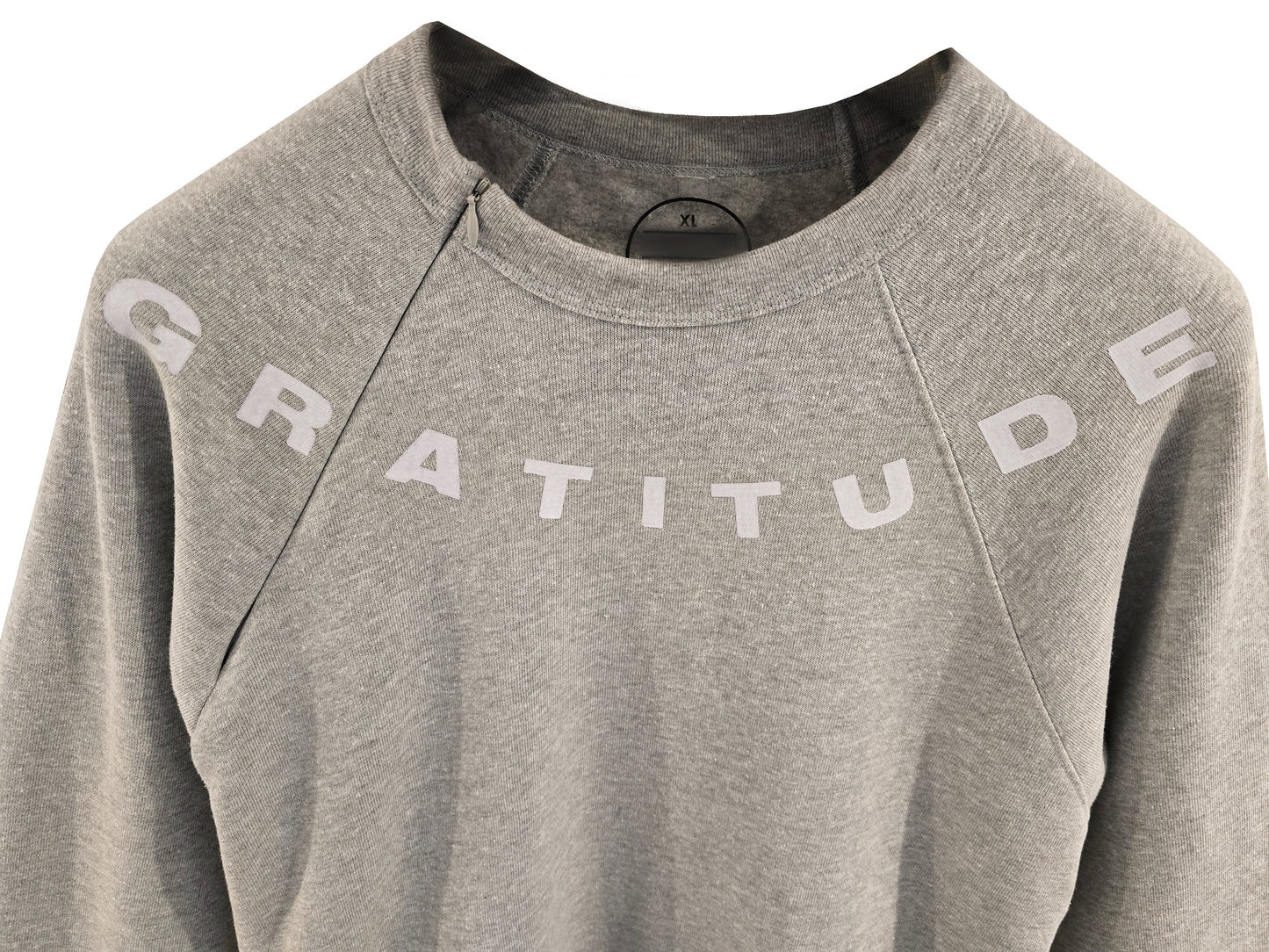 '360 GRATITUDE' Sponge Fleece Sweatshirt with optional concealed zipper