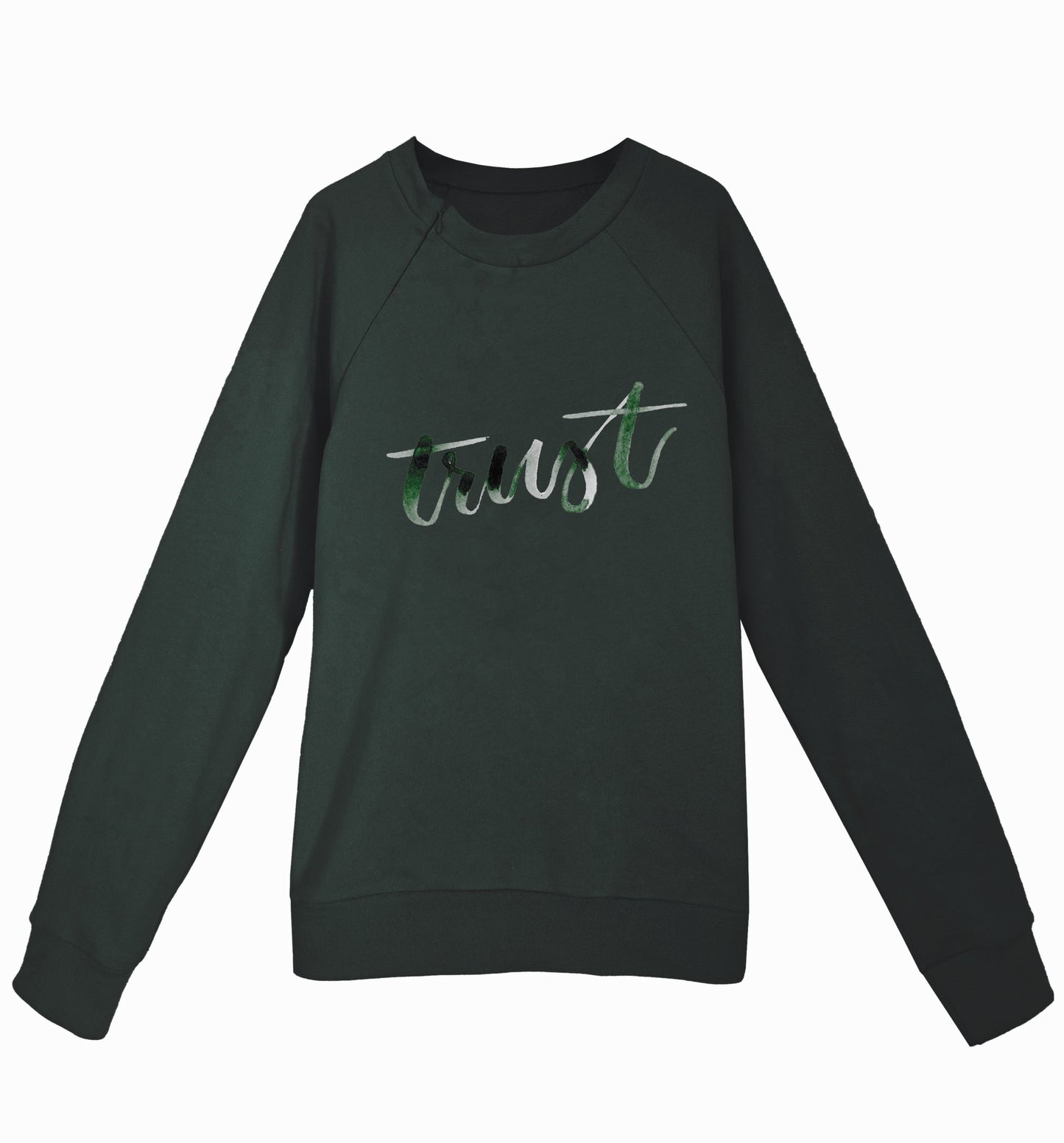 'TRUST' Organic Cotton Sweatshirt with optional concealed zipper