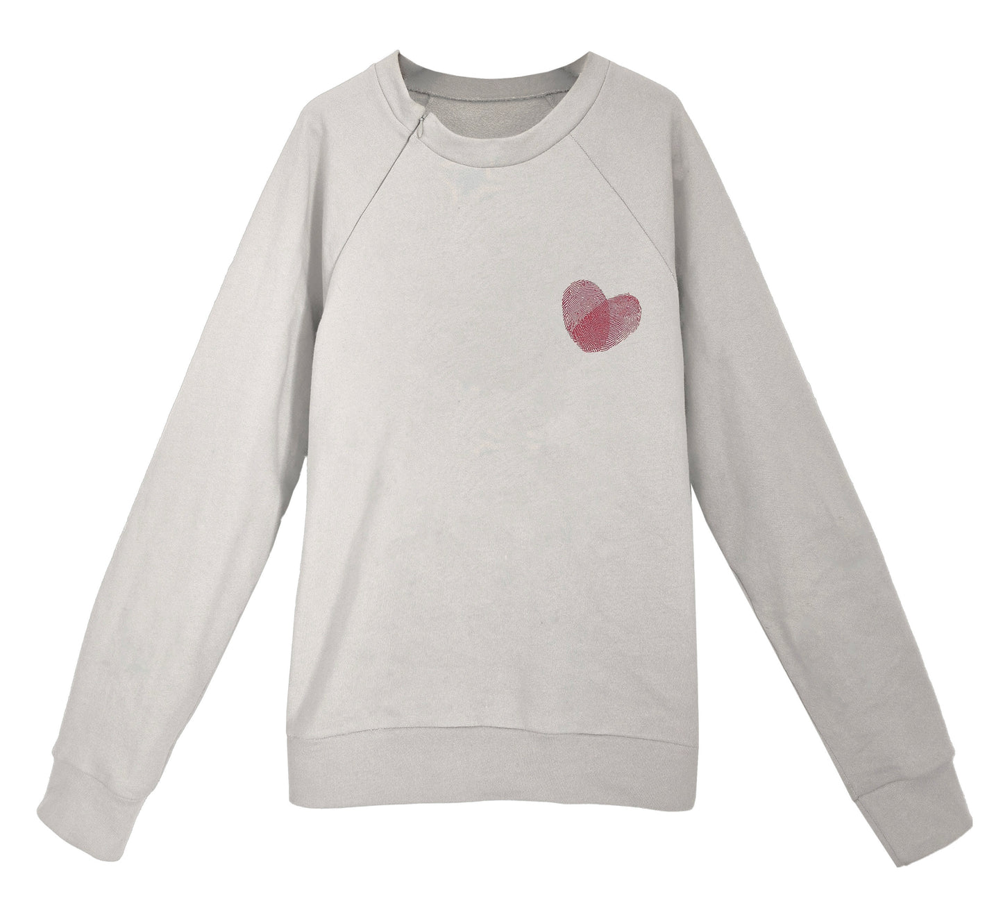 'HEART' Organic Cotton Sweatshirt with optional concealed zipper for port access