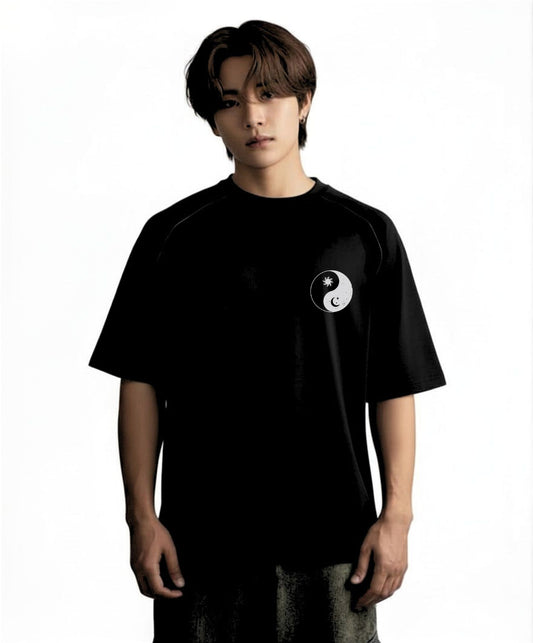 'Yin & Yang' Organic Cotton T-Shirt with concealed zipper for Chemo port access