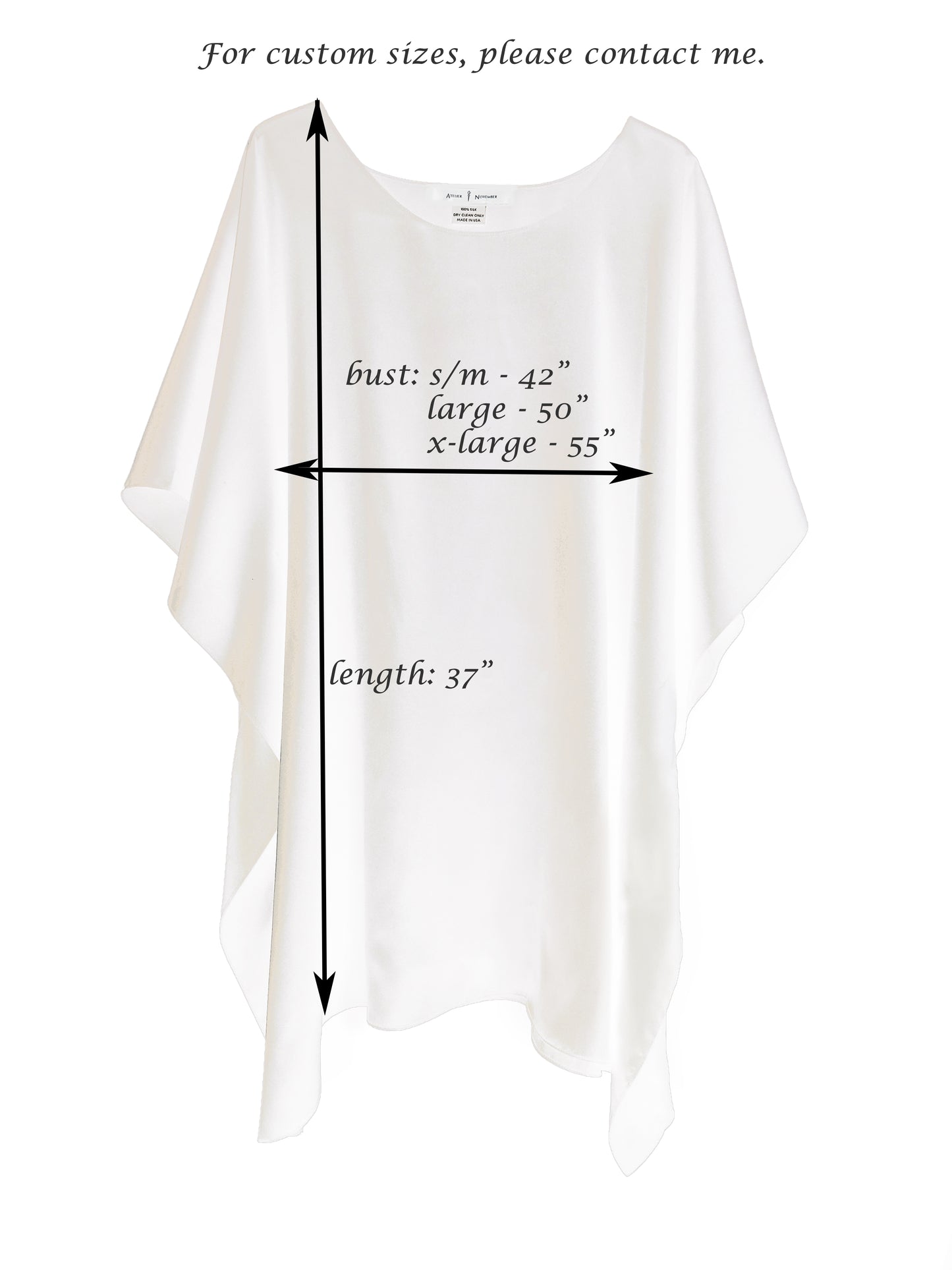 HANAH Celebration Caftan - 100% Mulberry Silk - Half Length