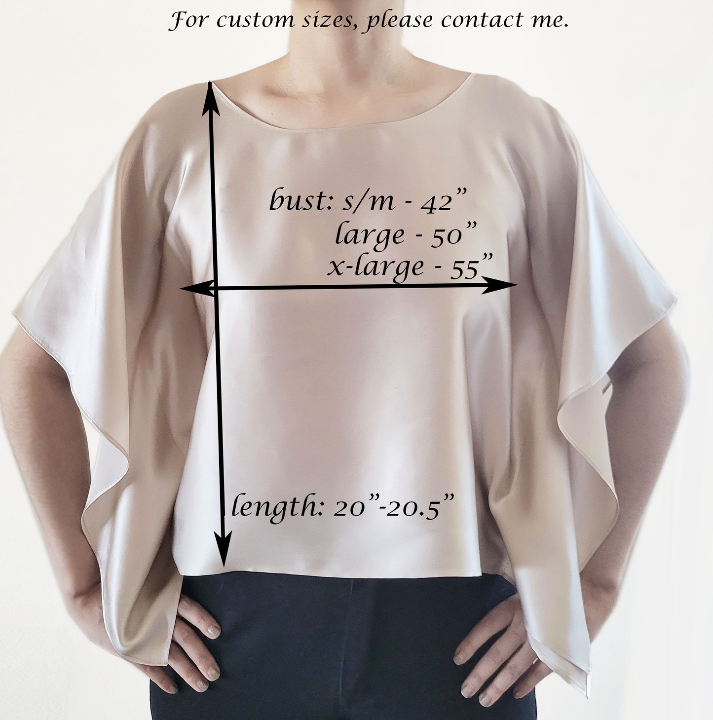 HANAH Celebration Caftan Top - 100% Mulberry Silk