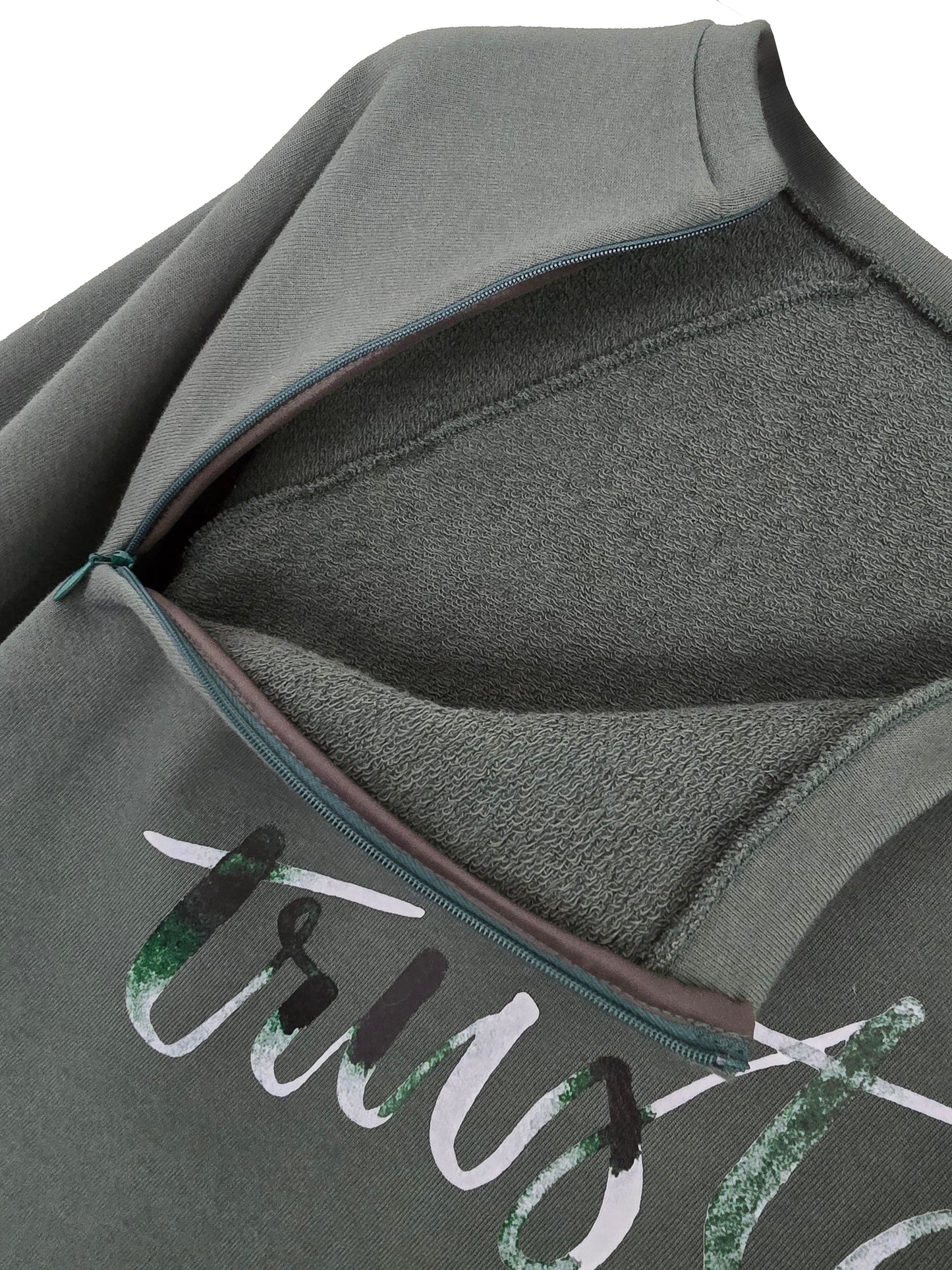 'TRUST' Organic Cotton Sweatshirt with optional concealed zipper