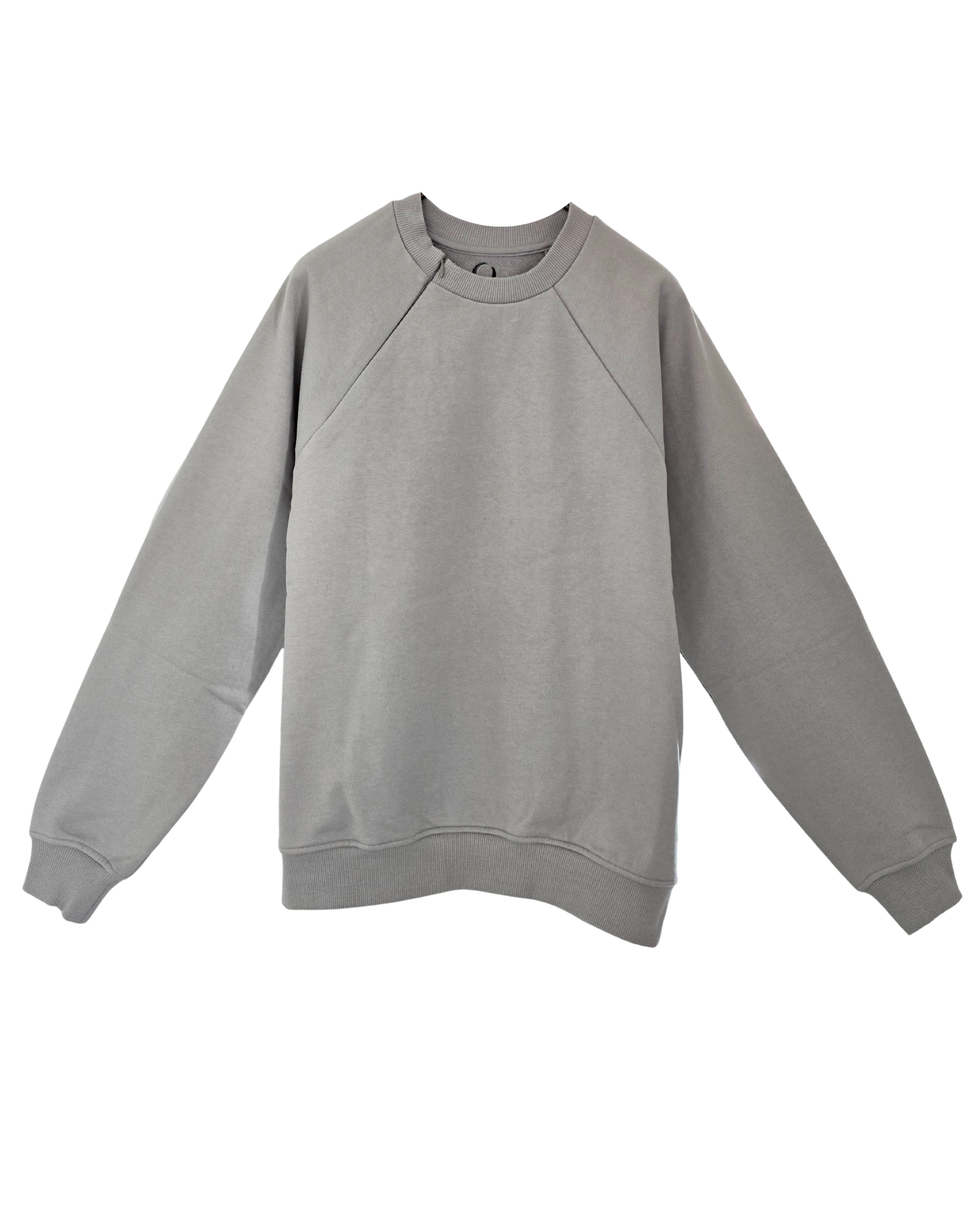 Unisex Organic Cotton Sweatshirt with concealed zipper for chemo port access