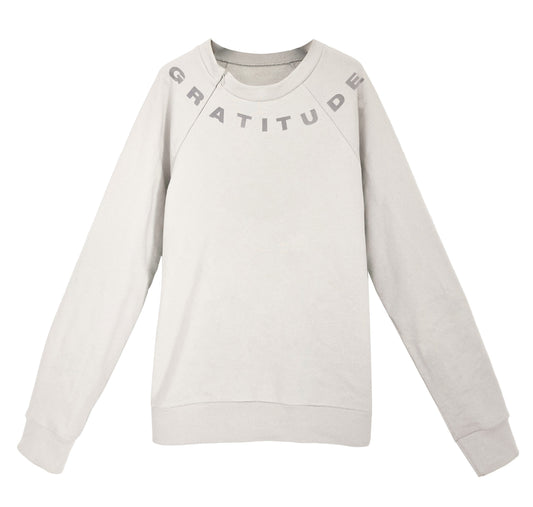 '360 GRATITUDE' Organic Cotton Sweatshirt with optional concealed zipper