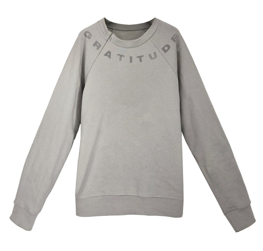 '360 GRATITUDE' Organic Cotton Sweatshirt with optional concealed zipper