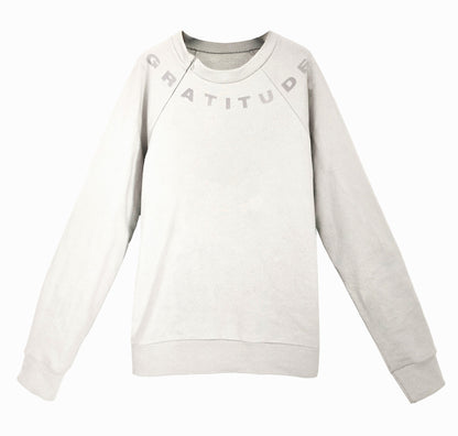 '360 GRATITUDE' Organic Cotton Sweatshirt with optional concealed zipper for port access