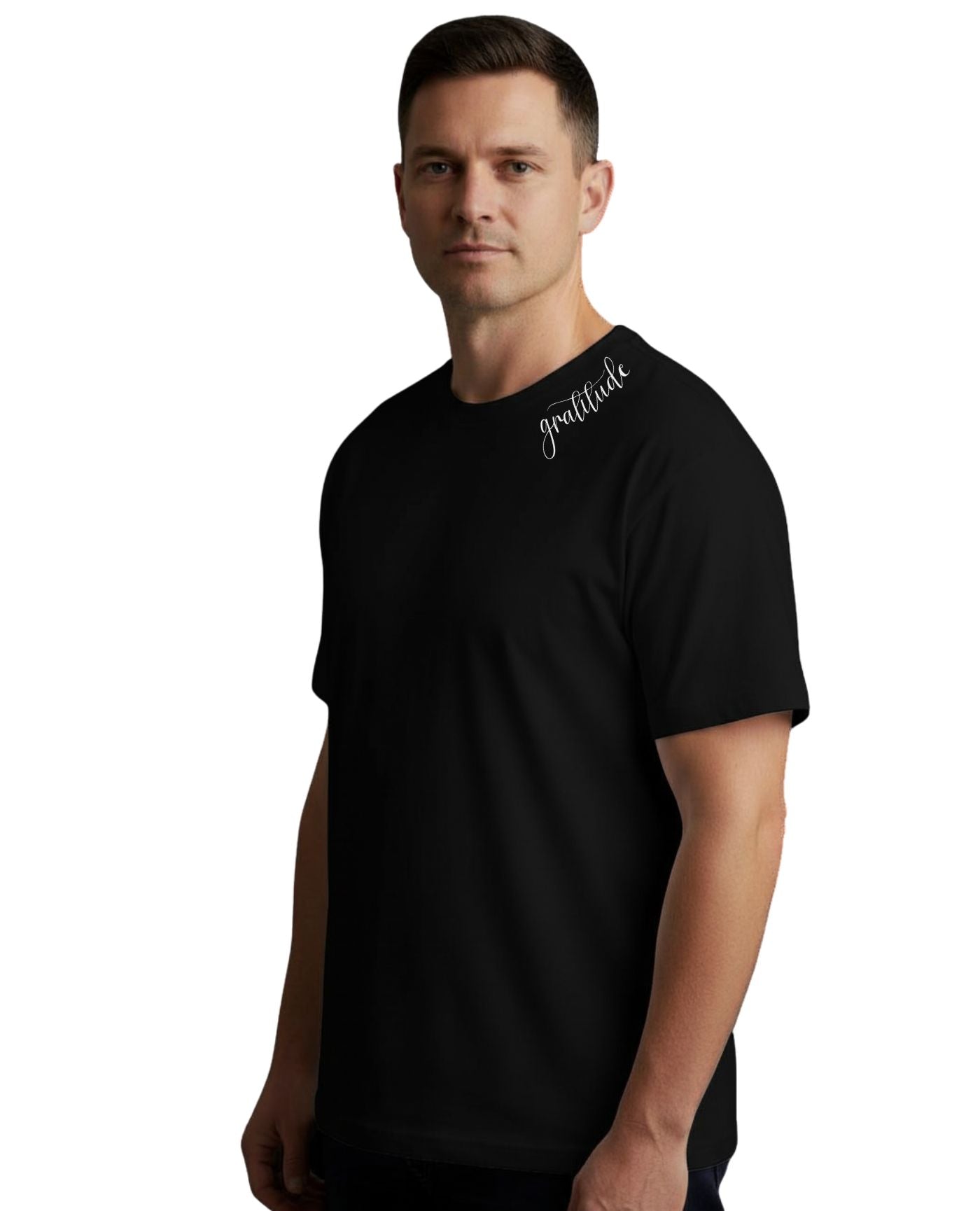 'Gratitude' Organic Cotton T-Shirt with concealed zipper for Chemo port access
