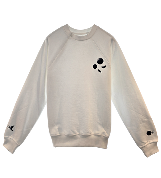 'Moon Phases' Organic Cotton Sweatshirt with concealed zipper for chemo port access
