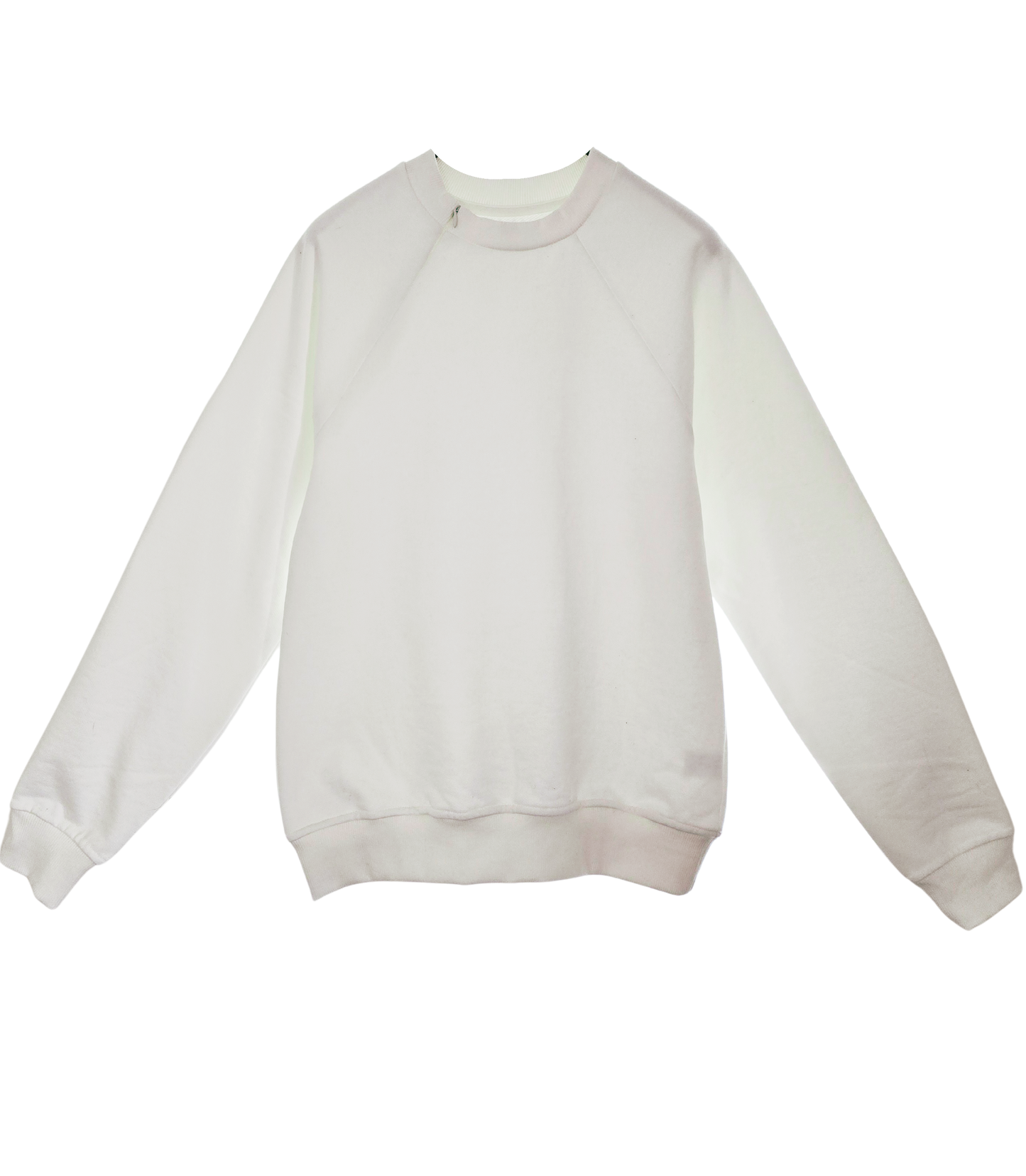 Unisex Organic Cotton Sweatshirt with concealed zipper for chemo port access