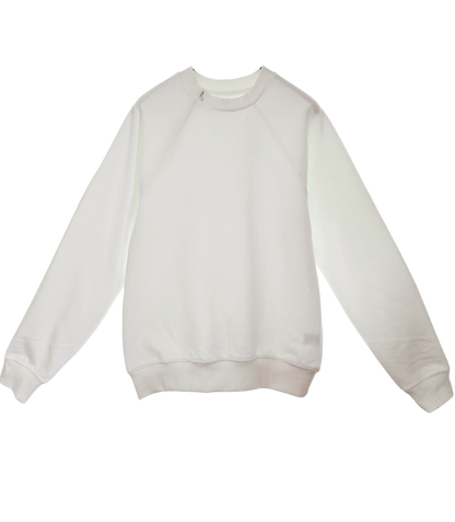 Unisex Organic Cotton Sweatshirt with concealed zipper for chemo port access