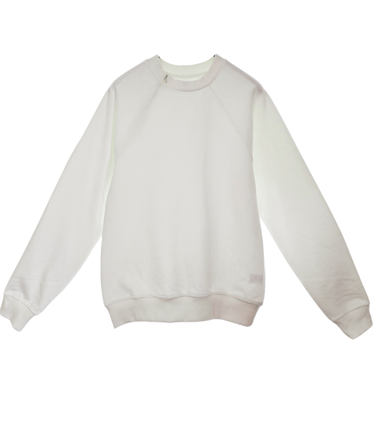 Unisex Organic Cotton Sweatshirt with concealed zipper for chemo port access