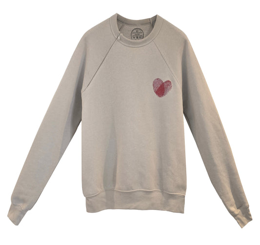 'HEART' Sponge Fleece Sweatshirt with optional concealed zipper