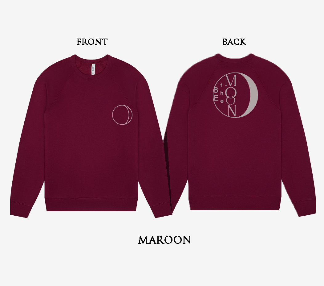 'BE the MOON' Sponge Fleece Sweatshirt with optional concealed zipper forchest port access