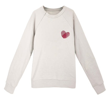 'HEART' Organic Cotton Sweatshirt with optional concealed zipper