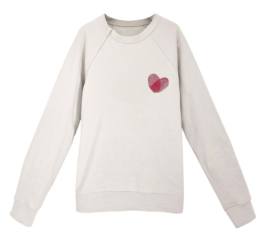 'HEART' Organic Cotton Sweatshirt with optional concealed zipper