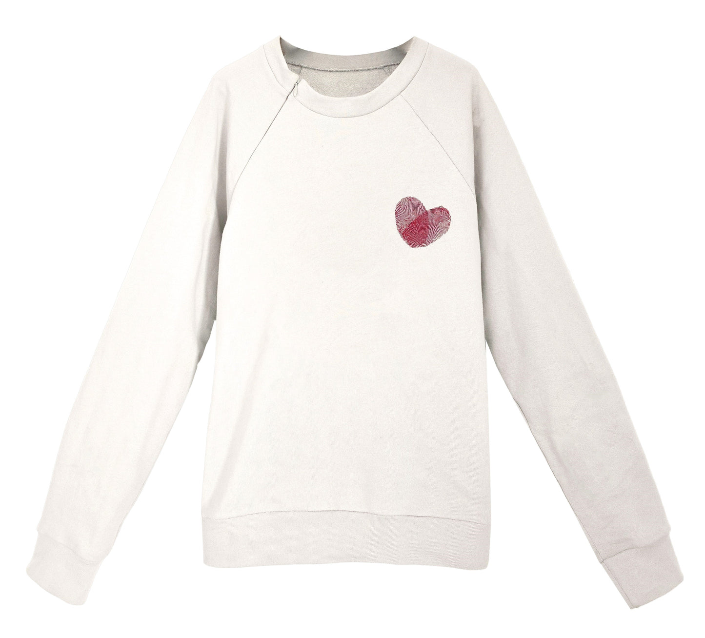 'HEART' Organic Cotton Sweatshirt with concealed zipper for port access