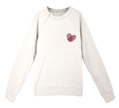 'HEART' Organic Cotton Sweatshirt with concealed zipper for port access