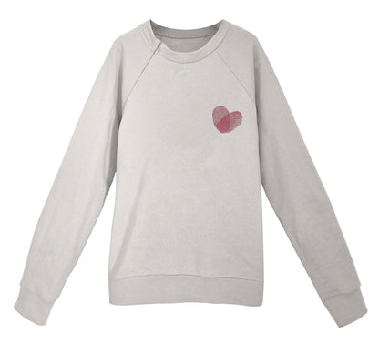 'HEART' Organic Cotton Sweatshirt with optional concealed zipper for port access