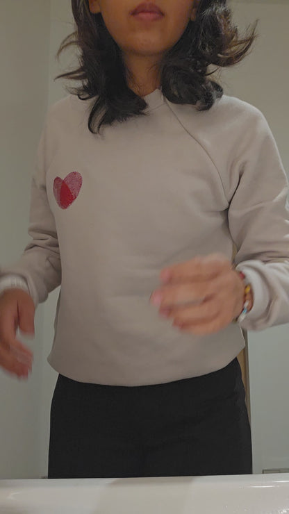 'HEART' Sponge Fleece Sweatshirt with optional concealed zipper