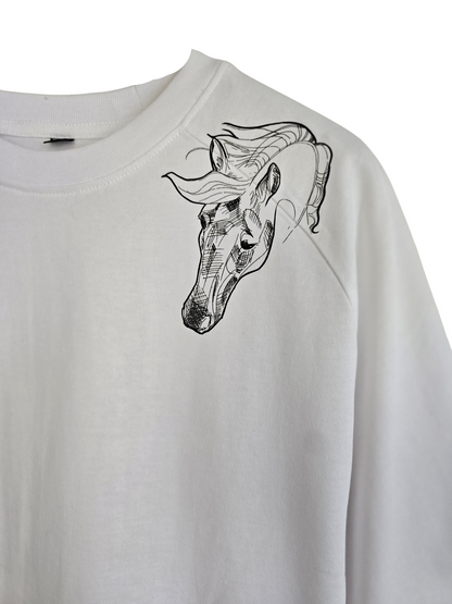 '2026 Horse' Organic Cotton T-Shirt with concealed zipper for Chemo port access