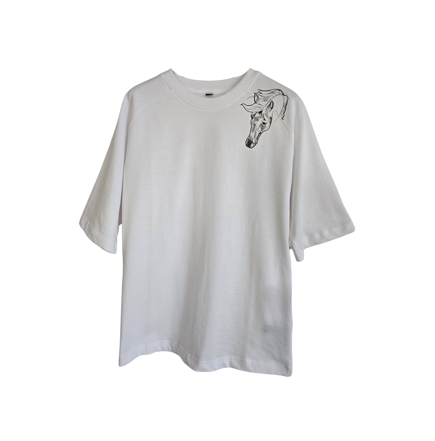 '2026 Horse' Organic Cotton T-Shirt with concealed zipper for Chemo port access