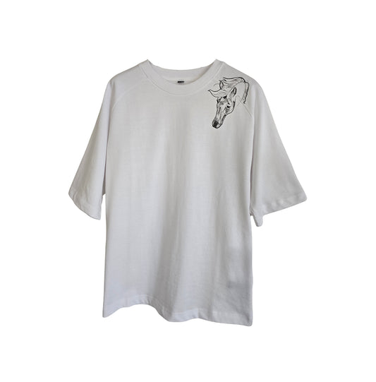 '2026 Horse' Organic Cotton T-Shirt with concealed zipper for Chemo port access