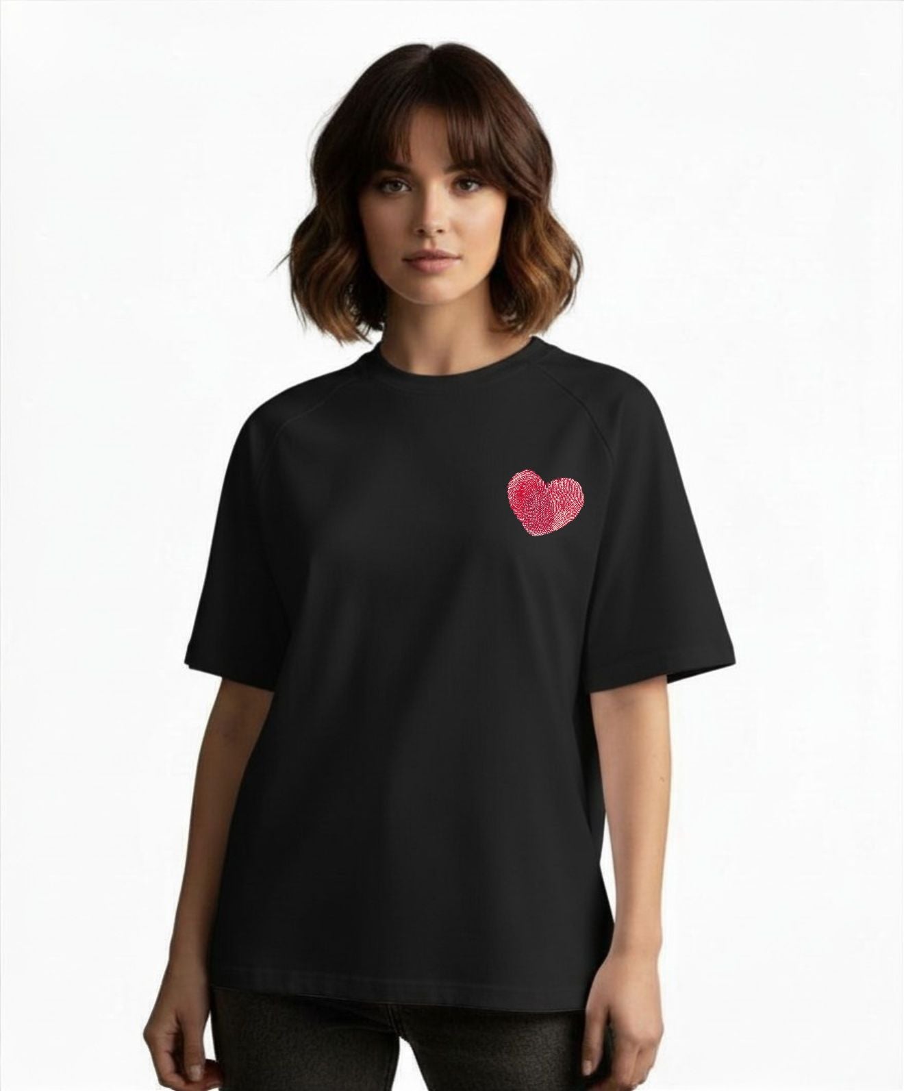 'Heart' Organic Cotton T-Shirt with concealed zipper for Chemo port access