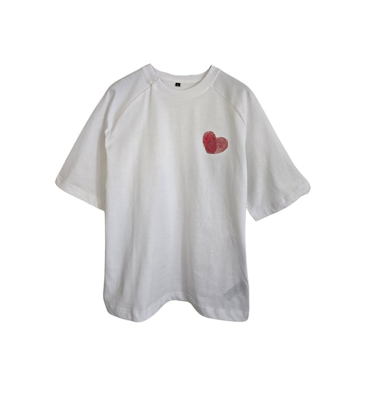 'Heart' Organic Cotton T-Shirt with concealed zipper for Chemo port access