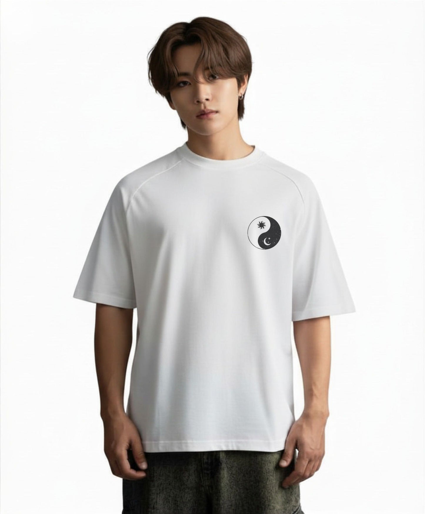 'Yin & Yang' Organic Cotton T-Shirt with concealed zipper for Chemo port access