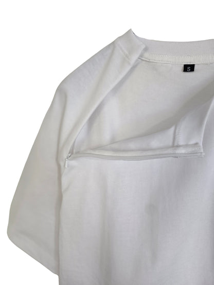 '2026 Horse' Organic Cotton T-Shirt with concealed zipper for Chemo port access