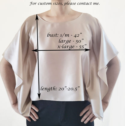 HANAH Celebration Caftan Top - 100% Mulberry Silk