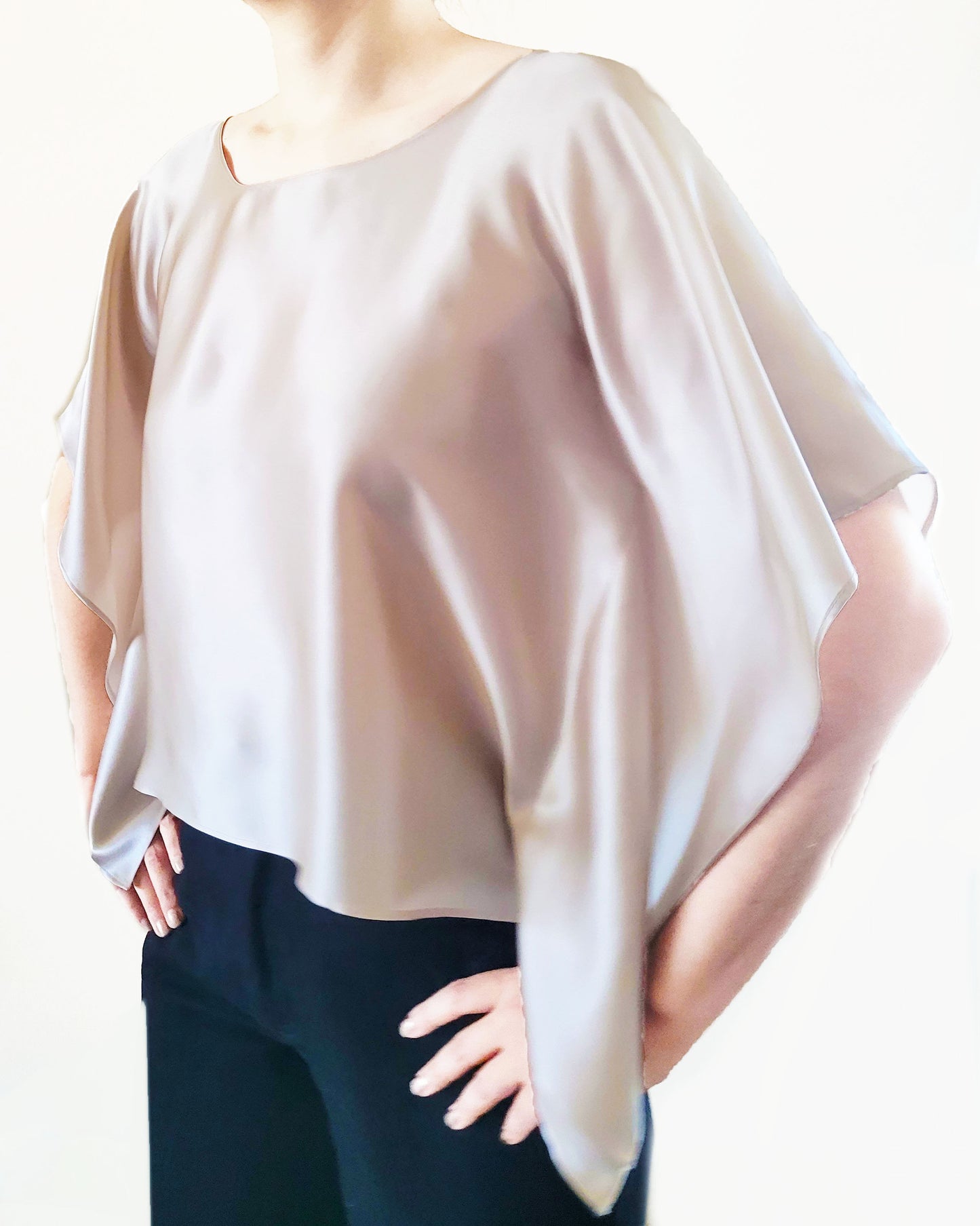 HANAH Celebration Caftan Top - 100% Mulberry Silk