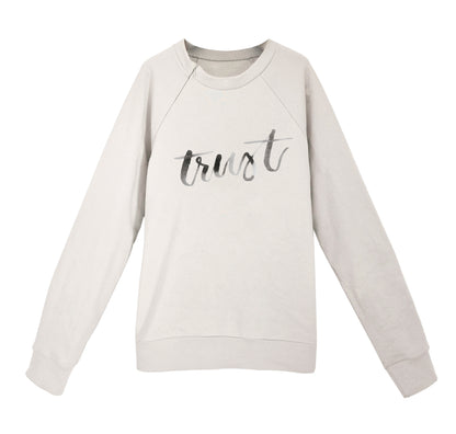 'TRUST' Organic Cotton Sweatshirt with optional concealed zipper