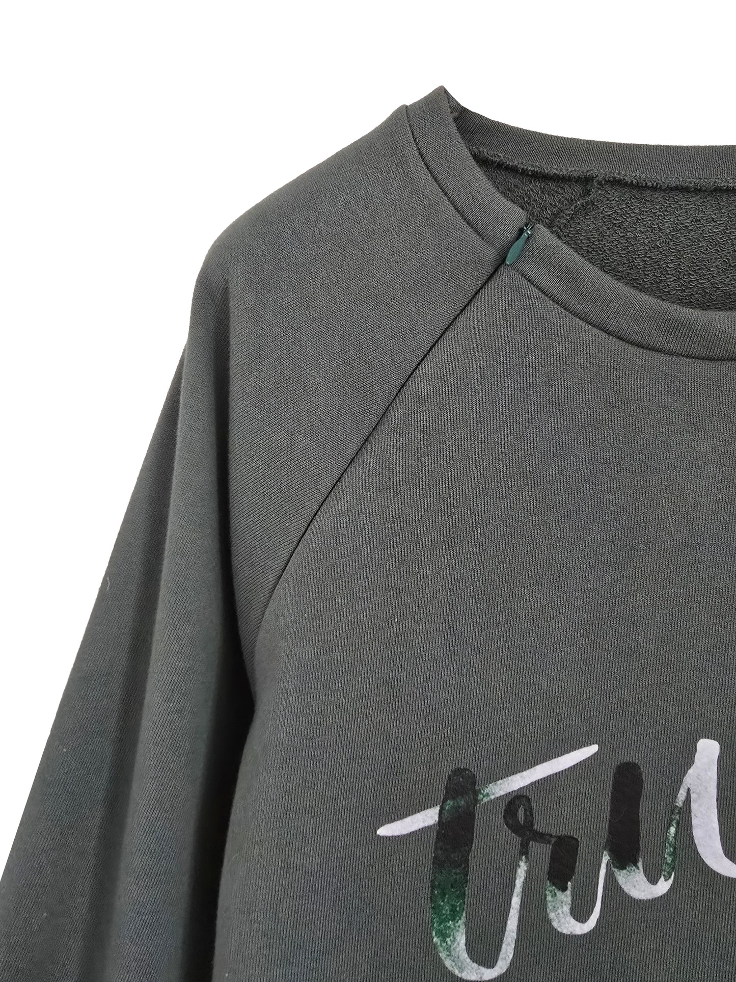 'TRUST' Organic Cotton Sweatshirt with optional concealed zipper