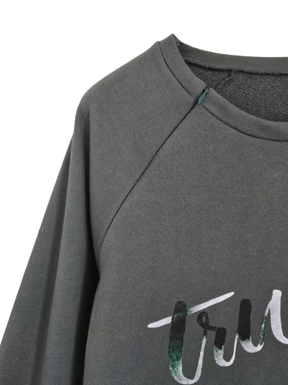 'TRUST' Organic Cotton Sweatshirt with optional concealed zipper