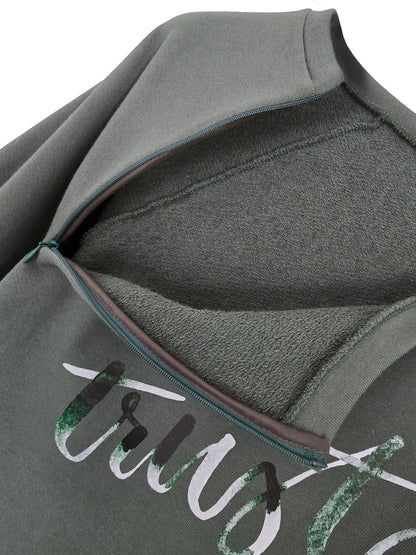 'TRUST' Organic Cotton Sweatshirt with optional concealed zipper